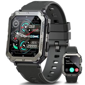 Sport Smart Watch Bluetooth Calling Outdoor (Color: BLACK)